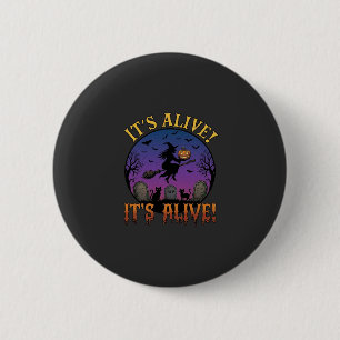 Het Leeft Halloween Heks Pompoen Zwarte Kat Grafst Ronde Button 5,7 Cm