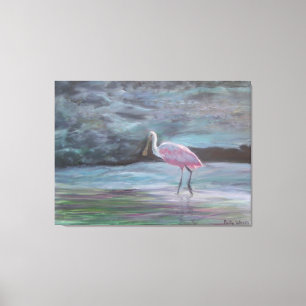 Het lees-Florida-Roseate Spoonbill Canvas Afdruk