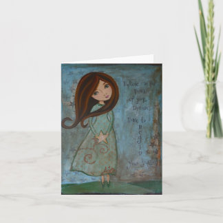Het lege VolksMeisje van de Kunst Notecard Kaart
