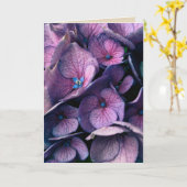 Het Lege Wenskaart van de paarse Hydrangea Kaart (Gele Bloem)
