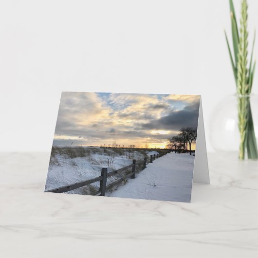 Het Lege Wenskaart van het Strand van de Winter Kaart (Voorkant)