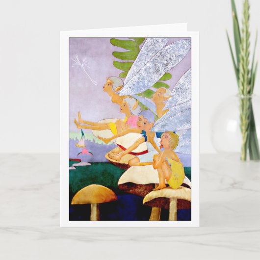 "Het Lege Wenskaart vijf op van Paddestoelen" Kaart (Voorkant)