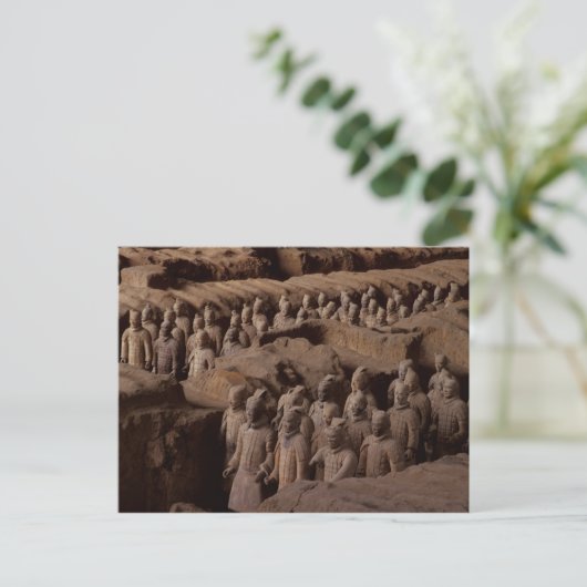Het Leger van terra cotta strijders in keizer Qin Briefkaart (Staand voorkant)