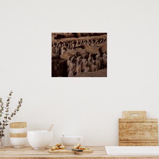 Het Leger van terra cotta strijders in keizer Qin Poster (Keuken)