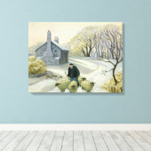 Het leiden van de Schapen Canvas Afdruk (Insitu (Houten vloer))