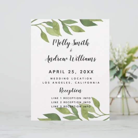 Het lentetrouwprogramma voor de bruinbruiloft (Staand voorkant)