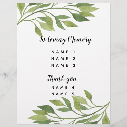 Het lentetrouwprogramma voor de bruinbruiloft (Achterkant)