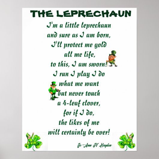 HET LEPRECHAUN POEM-POSTER POSTER (Voorkant)