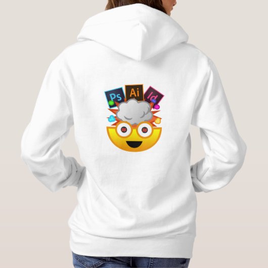 Het leren Adobe maakt mijn hoofd implode Emoji Hoodie (Achterkant)