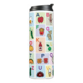 Het leren van het Alfabet van ABC Ontwerp van het Thermosbeker (Gedraaid links)