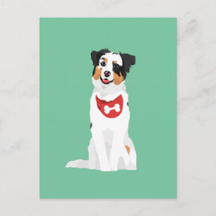 Het leuke Australische Puppy van de Herder met Briefkaart