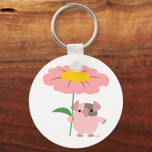 Het leuke Biggetje van de Cartoon de Roze) Sleutelhanger