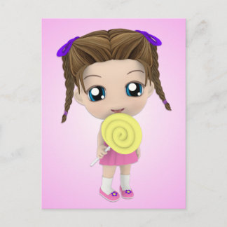 Het leuke Briefkaart van het Meisje Chibi