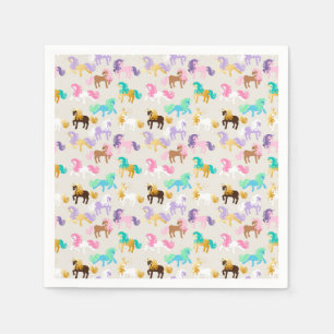 Het leuke en Kleurrijke Patroon van de Eenhoorn Servet