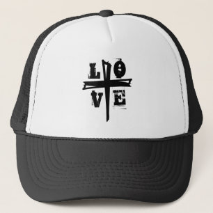het leuke geloof LOVE en het symbool van CROSS T Trucker Pet