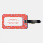 Het leuke girly monogram van het pastelkleur bagagelabel (Achterkant horizontaal)