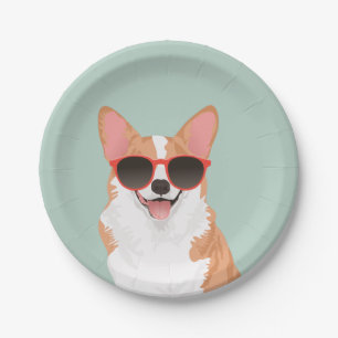 Het leuke Glimlachen Pembroke Welse Corgi voor Papieren Bordje