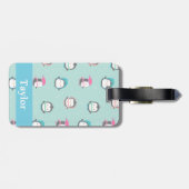 Het leuke het Schaatsen van de Winter Patroon van Bagagelabel (Achterkant horizontaal)