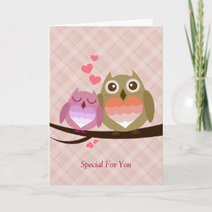 Het leuke Hoogtepunt van het Paar van de Uil van Feestdagen Kaart