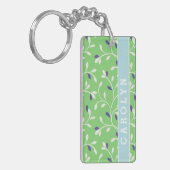 Het leuke moderne groene krullende monogram van sleutelhanger (Voorkant Links)