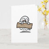 Het leuke ontwerp van het Spook van Halloween Kaart (Gele Bloem)