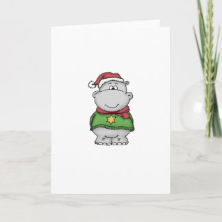 Het leuke Ontwerp van Hippo van Kerstmis Feestdagen Kaart