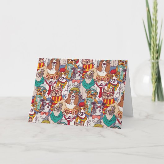 Het leuke Patroon van de Mode van het Puppy Kaart (Voorkant)