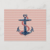 Het leuke romantische anker van valentijnenharten feestdagenkaart (Voorkant)