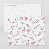 Het leuke Roze Ontwerp van de Valentijnsdag van de Feestdagenkaart (Voorkant / Achterkant)