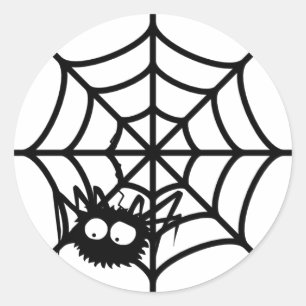Het leuke Spinneweb van Halloween Ronde Sticker