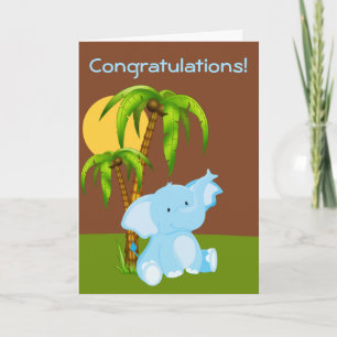 Het leuke Wenskaart van de Jongen van de Olifant Kaart