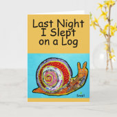 Het leuke Wenskaart van de Slak Kaart (Gele Bloem)