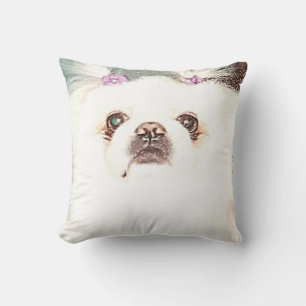 Het leuke Witte Sierkussen van de Hond van de