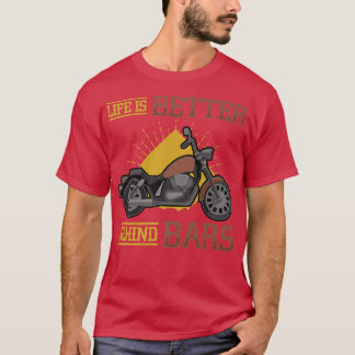 Het leven achter de bars chopper biking t-shirt