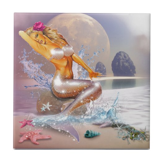 Het leven als zeemeermin tegeltje (Voorkant)