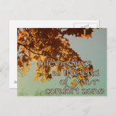 Het leven begint aan het einde van je comfortzone briefkaart (Voorkant / Achterkant)