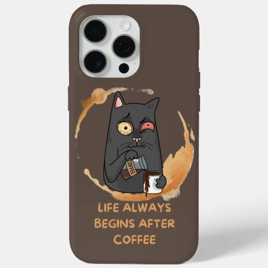 Het leven begint altijd na de koffie Case-Mate iPhone case (Achterkant)