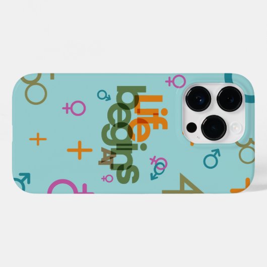 Het leven begint bij (aanpassen) | Case-Mate iPhone case (Achterkant (horizontaal))