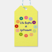 "Het leven begint bij de pensionering" Cadeaulabel (Voorkant)