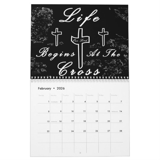 Het leven begint bij het kruis kalender (Feb 2026)