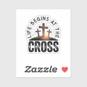 Het leven begint bij het Kruis Sticker