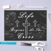 Het leven begint bij het kruis tissuepapier (Craft)