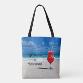 Het leven begint bij Pensioen-Koude Drink op Beach Draagtas (Achterkant)