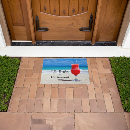 Het leven begint bij pensionering, deurmat (Buiten)