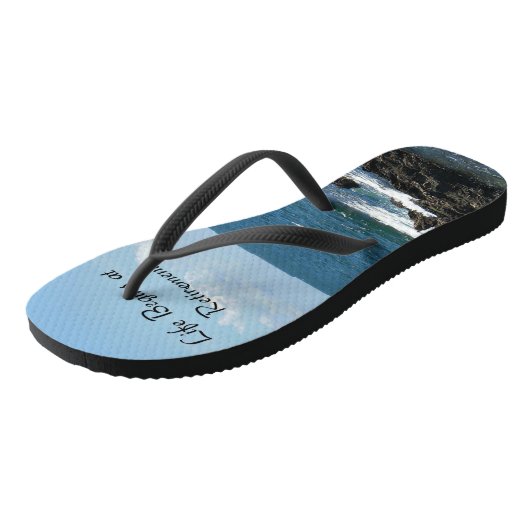 Het leven begint bij pensionering, die de oceaanbl teenslippers (Schuin)