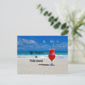 Het leven begint bij pensionering - Koude drank op Briefkaart (Staand voorkant)