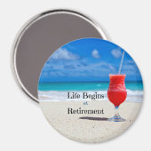 Het leven begint bij pensionering magneet (Voorkant / Achterkant)