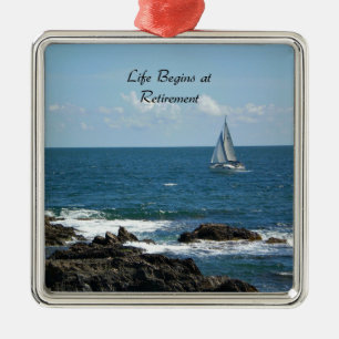 Het leven begint bij pensionering, metalen ornament