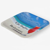 Het leven begint bij pensionering, papieren bordje (Gebogen)