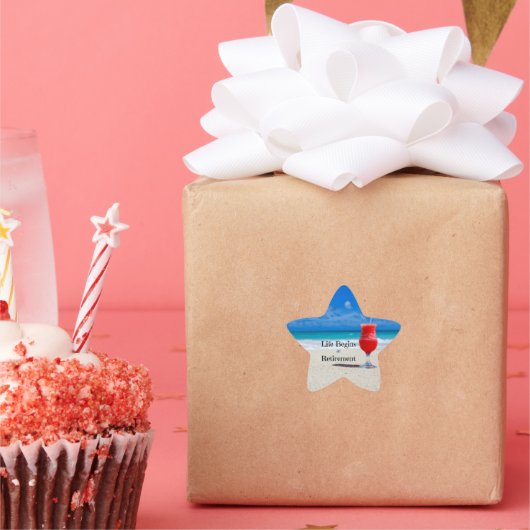 Het leven begint bij pensionering, ster sticker (Feest)